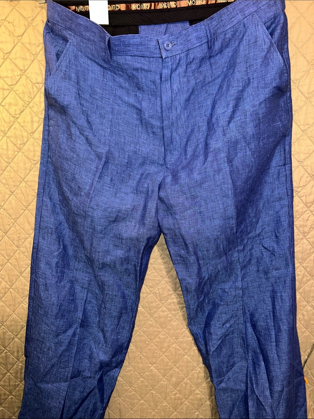 Mojito Collection blue linen-blend casual trouser pants